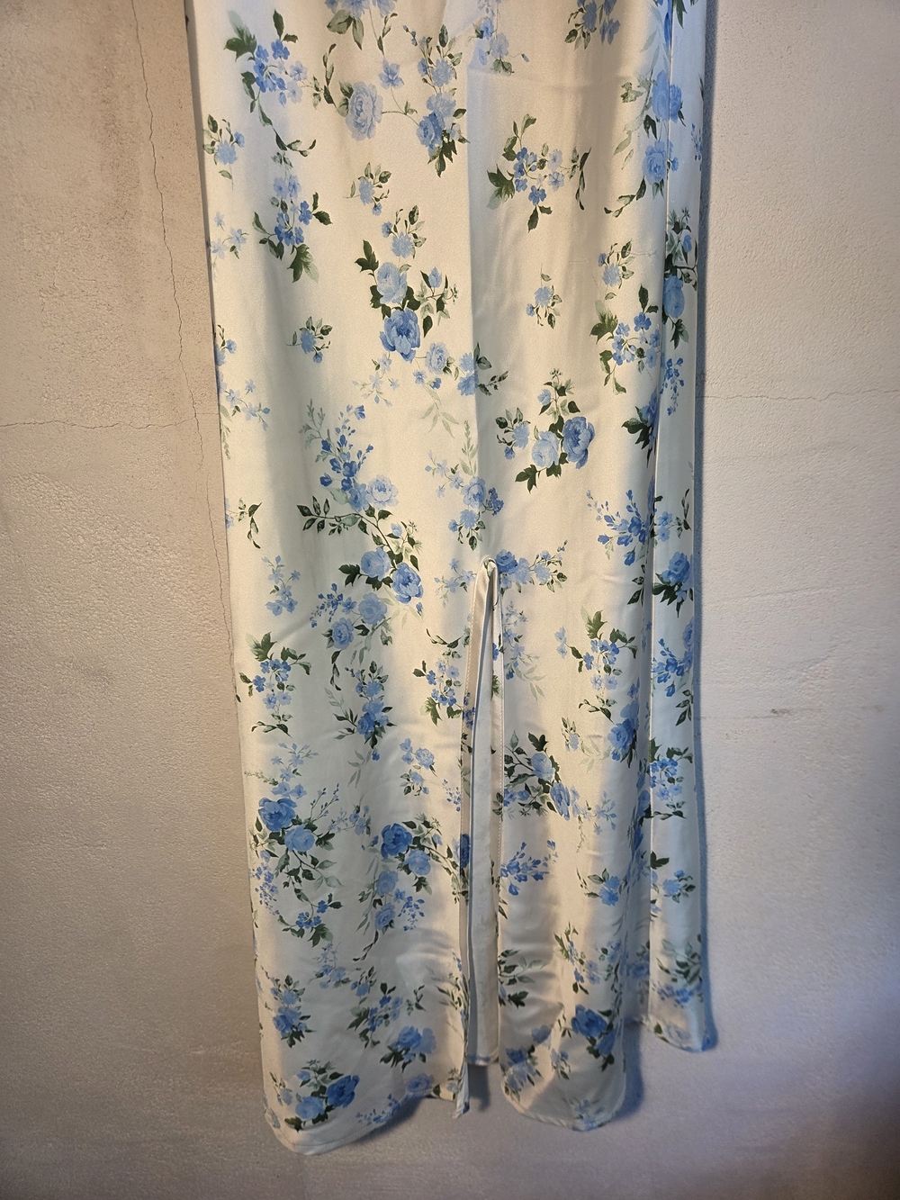 Altard State Blue Floral Satin Maxi Dress Women's S Cowl Neck Slip - Picture 5 of 8